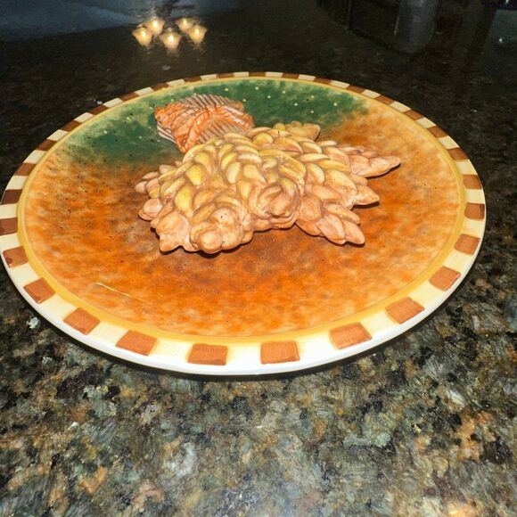 1980s Glazed Porcelain 3D Tree Relief Italian Plate decorative - Picture 7 of 9